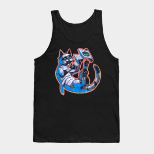 Halloween Mummy Black Cat Tank Top